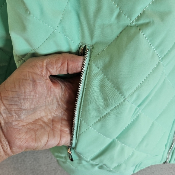 Magcomsen Jacket Womens Sz M Green Mint Quilted Bomber Windbreaker Lightweight - Picture 6 of 14